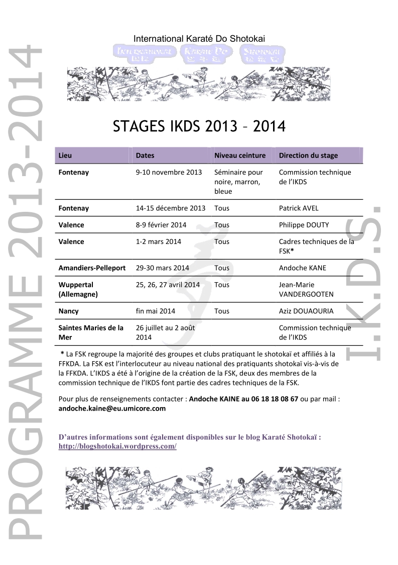Stages IKDS 2013-2014